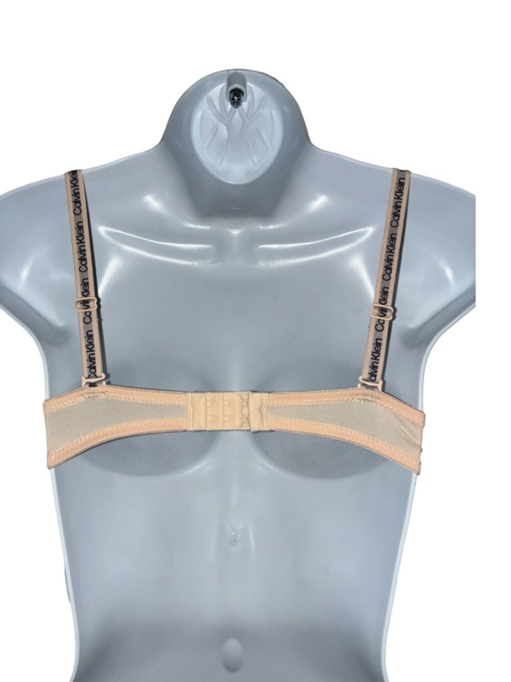 32A*Calvin Klein*NWOT*Beige-Colored Lined Bra--Calvin Klein Print Straps - Picture 2 of 9
